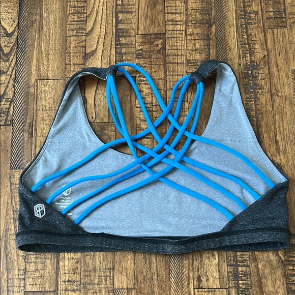 Born Primitive Gray Sports Bra with Blue Straps - Picture 2 of 3